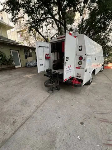 Magnet Plumbing service vehicle on-site for Water Heater Repair in Clearwater